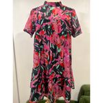 Corey Lynn Roma Calter Tammy Mini Floral Baby Doll Dress Silk Small Pink Photo 2