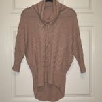 Kaisely  Anthropology’ sweater cowl neck Size Small pink tan soft tie neck roomy Photo 2