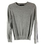 J.Crew Womens Sweater Gathered Hem Cotton Crew Neck Gray M Photo 0