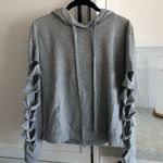 Alo Yoga Slash Sleeve Slay Hoodie Pullover Top Grey Gray Hooded Jacket Small Photo 1