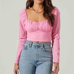 ASTR 💕💕 Long Sleeve Sweetheart Neck Crop Top ~ Pink Small S NWOT Photo 2