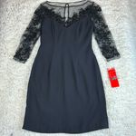 Monique Lhuillier  **NEW** Black Beaded Cocktail Dress, 3/4 Sleeves, Size 6 Photo 1