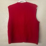 Lisa International Red Boiled Wool Dog Themed Zip Up Vest L READ description Size L Photo 11