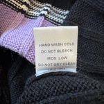 Sweet Rain  Black & Lavender Striped Cropped V-Neck Pullover Sweater Photo 5