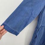 Old Navy  Blue Tencel Long Sleeve Mini Dress Drawstring Spring Size Large Classic Photo 5