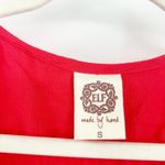 ELF Bali Made By Hand Carmen‎ Red Ruffle Wrap Vacation Party Maxi Dress Size S Photo 4