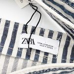 ZARA NEW Striped Denim Crop Top Blue & White Sleeveless Square Neck Size Medium Photo 8