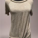 Juicy Couture  Beige Beaded Short Sleeve Top Photo 0