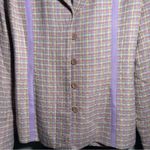 VINTAGE Terry Lewis • Tweed Blazer Jacket • Purple Yellow Green • Lined • Small Photo 1