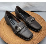 Etienne Aigner  'JULES' Classic Brown Leather Buckle Loafers Women's Size 7 Photo 3