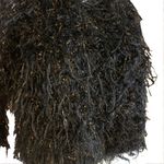 VINTAGE 1990'S GANTOS BLACK & GOLD EYELASH FRINGE CROPPED 3/4 SLEEVE SWEATER (S) Photo 8