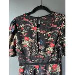 Urban Outfitters  Black Floral Midi Dress with Short Sleeves Photo 2