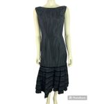 1950s Style Black Velvet Trim Tiered Cocktail Dress Red Tulle Unbranded Small Photo 2