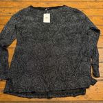 Black Rose Sparkle Mesh Long Sleeve Top Womens Small Photo 0
