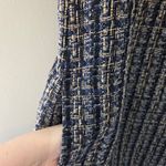 J. Crew Factory Blue And Tan Tweed Sheath Dress Size 4 Photo 3