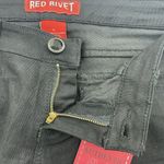 Red Rivet Junior 11 Flare Jeans Black Flap Embroidered Pockets Mid Rise Stretch Photo 7