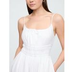 Gap Cotton Gauze Tie-Front Smocked Maxi Sun Dress Optic White Size Medium Tall Photo 1