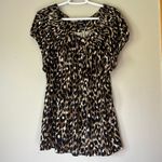 Style & Co Brown / Black Short Sleeve Blouse Size XL Photo 11