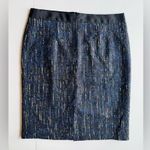 Boden USA Boden Wool Blend Tweed Pencil Skirt Black/Blue Size 10 Photo 0
