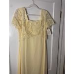 Rhapsody LTD Yellow Floral Lace Maxi Dress Size 4 Made in USA Formal Photo 1