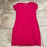 Armani Exchange Dress Womens Pink Short Sleeve Ruched Logo Embellished Y2K sz6 Photo 1