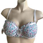 Massam Size Large Floral Underwire Bra Made in Brazil New with Tags White Photo 0