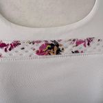 Lija White Floral Fitted Racerback Athletic Tank Photo 2