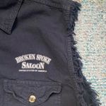Vintage Y2K Broken Spoke Saloon biker sleeveless tie up shirt, size large Black Photo 3
