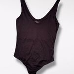 Willow Black Ribbed Knit Bodysuit V Photo 0