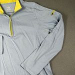 Horny Toad Womens L Light Blue 1/4 Zip Pullover Long Sleeve Shirt Green Accents Photo 5