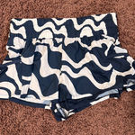 Free People Movement Wave Print Ruched High Waisted Athletic Shorts‎ Size S Blue Photo 0