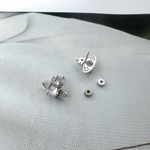 Universe Planet CZ Stud Earrings for Men Women Streetwear Hip Hop Unisex Style Silver Photo 3