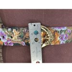 belt cloth covered floral 1980s purple green tan gold Photo 2