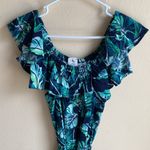 Tommy Bahama Breezy Palm Jumpsuit Navy S Cropped Off Shoulder NWT Photo 2