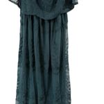 Baltic Born ‎ Leon Off Shoulder Dress Womens Large Forest Green Lace Maxi NWT Photo 5