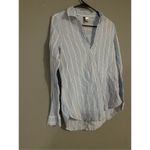 Divided Light Blue And Pink Long Sleeve Deep V Neck Top/Tunic Size 4 Photo 2