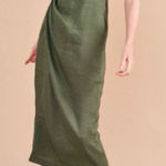 La Ligne Toni Dress‎ Size XS Linen Blend Green Photo 0