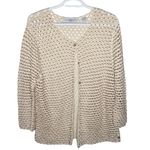 Marisa Christina linen blend beaded open knit crochet cardigan size XL Photo 6