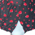 Modcloth  x Collectif Apple Print Midi Dress Black Red Heart Puff Sleeve Small Photo 1