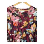Emma & Michele Floral Print Long Sleeve Dress V Neck Burgundy Size Large Photo 1