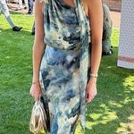 ZARA  dress halter maxi satin effect gown wedding party coctail bodycon scarf Photo 3