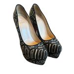 Christian Louboutin Daffodile Platform Pumps Heels Panama Geometrico Size 39 Photo 6