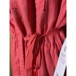 Athleta Playa Wrap Dress Red Linen Blend Short Sleeve Tie Waist NWT Sz 6 Resort Photo 7