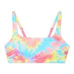 Xhilaration  TIE-DYE RIBBED SQUARE-NECK BIKINI TOP Photo 2