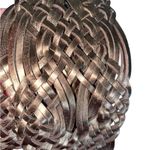 White House | Black Market New VTG Y2K  Woven Braid Wide Belt Bronze Leather Boho y2k Photo 5