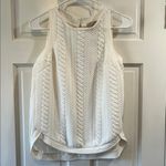 Bordeaux  White Textured Herringbone Quilted Tank Top - Size Small Photo 0