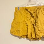SO Women’s Medium  Mustard Yellow Ruffle Shorts High Rise Fabric Belt Tie Summer Photo 2
