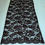 Wrap scarf floral pattern sheer black scalloped edges 20” X 58” long NEW Photo 1