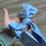 Blue Satin Shoulder Bag with Knot Detail Photo 3