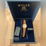 Wyler Diamond Rare Vintage Ladies Watch Gold Bracelet Dial New Old Stock IOB Photo 2